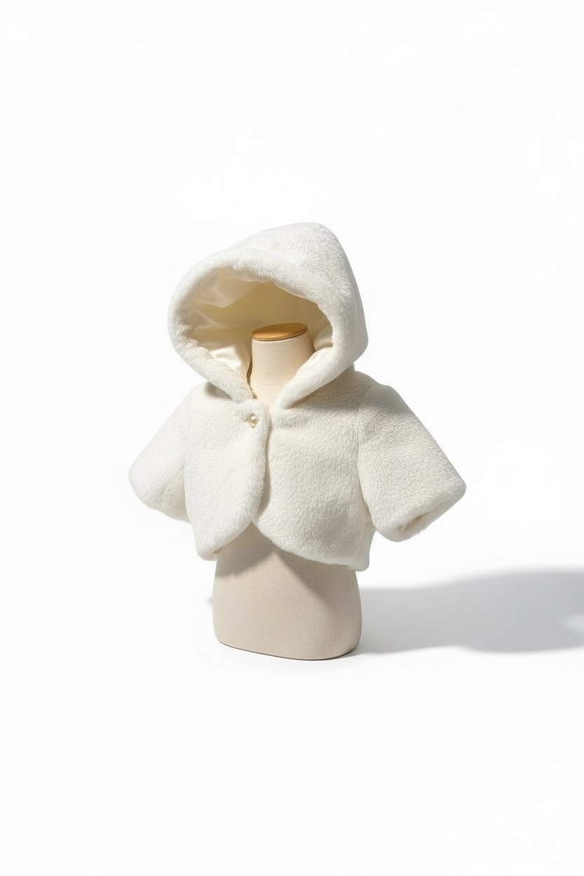 Coprispalle in Eco-Pelliccia Bianco Neve