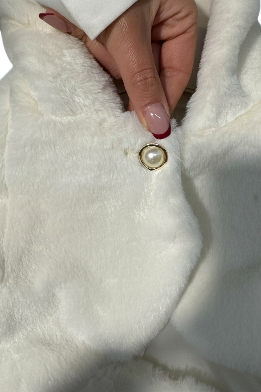 Coprispalle in Eco-Pelliccia Bianco Neve